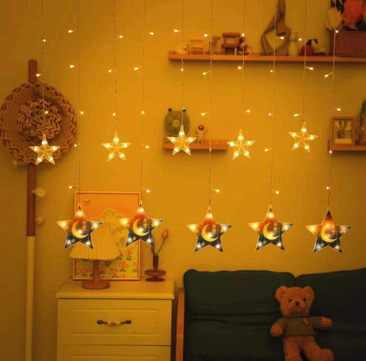 Latest Design LED Star Curtain String Lights 3.5 Meters