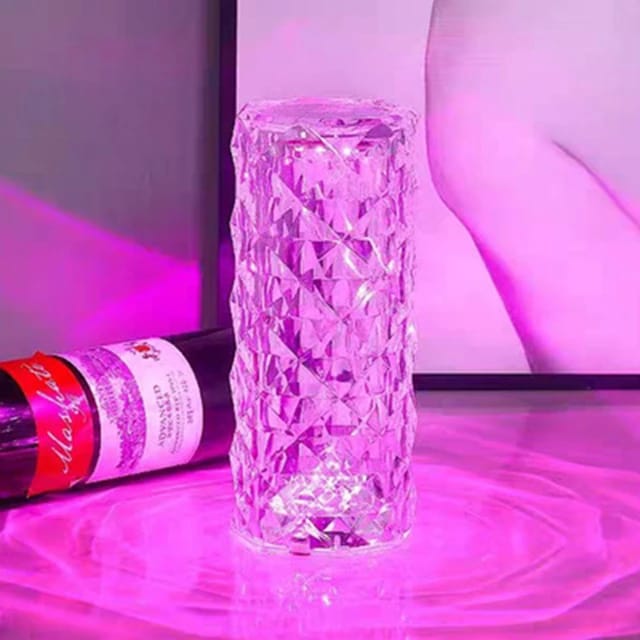 Buy 1 Get 1 Free USB Touch Crystal Diamond Table Lamp With Colour Lighting 21x9x9cm