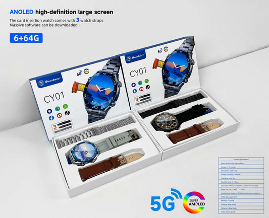 CY01 ANOLED 5G + SIM Feature Smart Watches